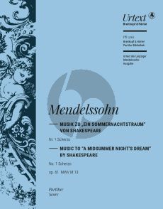 Mendelssohn Musik aus Sommernachtstraum Op .61 No.1 Scherzo (Partitur) (herausgegeben von Christian Martin Schmidt)