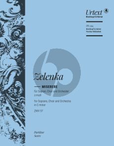 Zelenka Miserere c-moll ZWV 57 Soprano-Choir-Orchestra (Full Score) (Hutzel-Kohlhase)