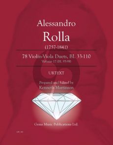 Rolla 78 Duets Volume 17 BI. 95 - 98 Violin - Viola (Prepared and Edited by Kenneth Martinson) (Urtext)