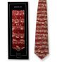 Stropdas Rood met Notenbeeld (Tie Sheet Music Red) (100% Zijde / Pure Silk)