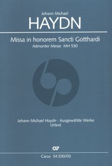 Haydn Missa in honorem Sancti Gotthardi MH 530 SATB soli-SATB-Orch. Vocal Score (lat.) (edited by Armin Kircher)