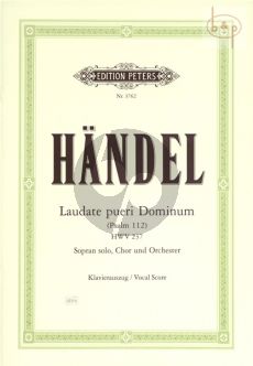 Laudate pueri Dominum (Psalm No.112) (HWV 237) (Sopr.-SSATB-Orch.) (Vocal Score)