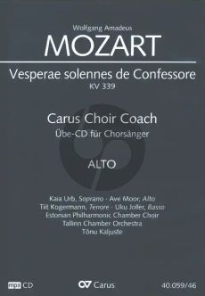 Mozart Vesperae Solennis de Confessore KV 339 Alt Chorstimme MP3-CD (Carus Choir Coach)