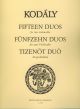 Kodaly 15 Duos 2 Violoncellos from 33 Two -Part Exercises (Edited by Jeno Jako)