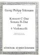 Telemann Concerto C-major and Sonata B-flat major (orig. 4 Violins) 4 Violoncellos (Parts) (Thomas-Mifune)