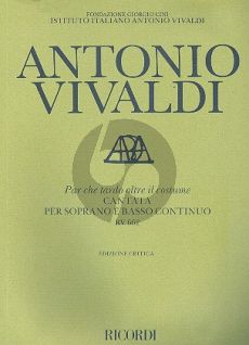 Vivaldi Par Che Tardo Oltre Il Costume RV 662 Soprano-Bc
