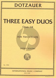 Dotzauer 3 easy Duos Opus 114 2 Cellos (Jeffrey Solow)