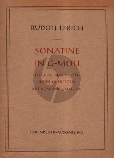 Lerich Sonatine g-moll für Altblockflöte oder Querflöte und Klavier