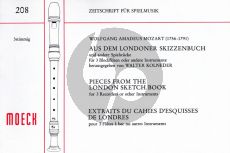 Mozart Aus dem Londoner Skizzenbuch und andere Spielstücke 3 Blockfloten (SAT) (Herausgegeben von Walter Kolneder) (Spielpartitur)