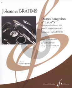 Brahms Danses Hongroises No.1 et 5 for 2 Clarinets in Bb (arr. Joachim Forlani) (Grade 8)