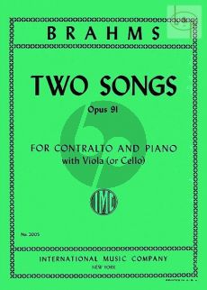 2 Songs Op. 91 Contralto-Viola [Violonc.]-Piano