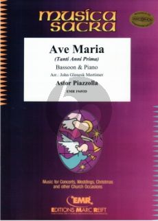 Piazzolla Ave Maria (Tanti Anni Prima) Bassoon-Piano