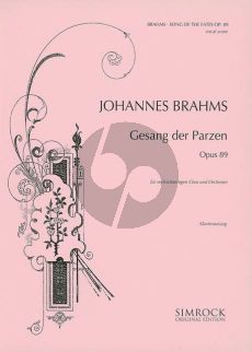 Brahms Gesang der Parzen Op. 89 SAATBB und Orchester (Klavierauszug)