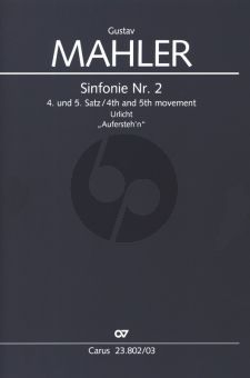 Mahler Symphonie No. 2 4. und 5. Satz SA soli -SATB (teils geteilt) - Klavier (Nicholas Kok)