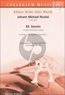 Sonata No.83 (2 Vi.-Viola da Gamba-Bassoon-Bc) (Score/Parts) (from Partiturbuch Ludwig)
