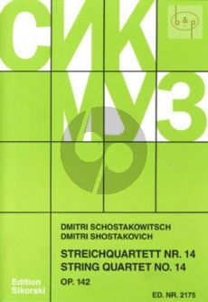 Shostakovich Streichquartett No.14 Op.142 Fis-dur Stimmen