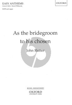 As the bridegroom to his chosen SATB