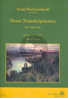 Rachmaninoff 9 Transkriptionen für Orgel (ped.) (transcr. Heinrich E. Grimm)