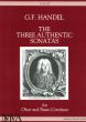 Handel 3 Authentic Sonatas Oboe-Bc (edited by David Lasocki)