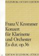 Krommer Konzert Es-dur Op.36 Klarinette und Orchester (Partitur)