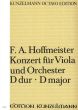 Hoffmeister Konzert D-dur Viola und Orchester (Partitur)