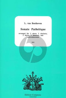 Beethoven Sonate Pathetique Op.13 Arr. for 2 Oboes- 2 Clarinets- 2 Horns- 2 Bassons-Contrabassoon (Score/Parts)