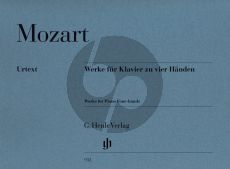 Mozart Werke fur Klavier 4 Hande (Revised edition) (edited by Peter Jost) (fingering by Andreas Groethuysen) (Henle-Urtext)
