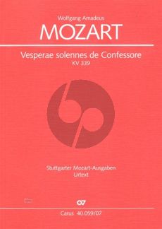Mozart Vesperae Sonennes de Confessore KV 339 Studienpartitur (Wolfgang Horn)