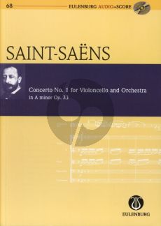 Saint-Saens Concerto No.1 Op.33 a-minor Violonc.-Orch. (Study Score with Audio CD) (Eulenburg)