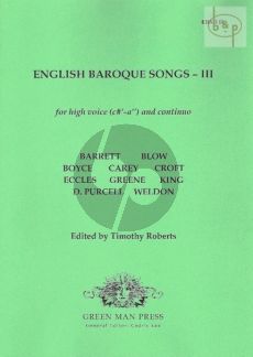 English Baroque Songs Vol.3 High Voice