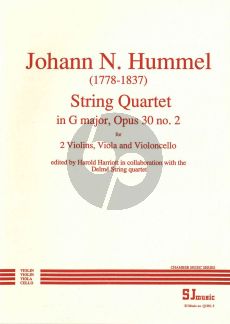 Hummel Quartet G major Op. 30 No. 2 2 Violins-Viola and Violoncello (Parts) (edited by Harold Harriott)