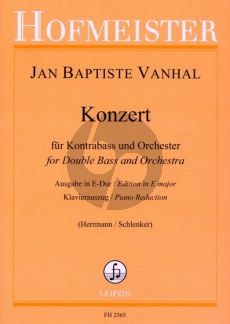 Vanhal Konzert D-dur Kontrabass und Orchester (KA) (Fassung in E-dur)