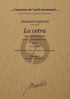 Legrenzi La Cetra Libro Quarto di Sonate Op. 10 Vol. 1 Score-Parts (Sonate per 2 Strumenti e Bc)