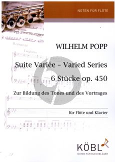 Popp Suite Variée, 6 Stücke Op. 450 Flöte und Klavier (Dieter Walter)