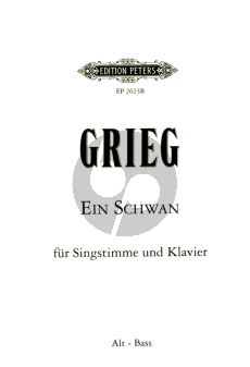 Grieg Ein Schwan (A Swan / Le Cygne) Op.25 No.2 (1876) Tiefe Stimme (Es dur) und Klavier