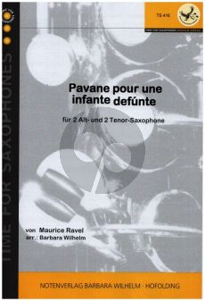 Ravel Pavane pour une Infante defunte 4 Saxophones (AATT) (Score/Parts) (arr. Barbara Wilhelm)