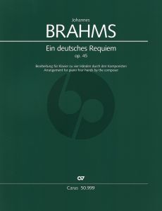 Brahms Ein Deutsches Requiem Op.45 Klavier zu 4 Hd. (Bearbeitet von Johannes Brahms) (herausgegeben von Wolfgang Hochstein)