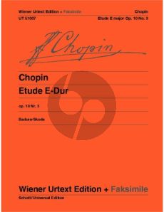 Chopin Etude Op.10 nr.3 Klavier mit Faksimile