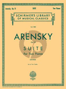 Arensky Suite No.1 Op.15 for 2 Piano's (set of 2 copies) (edited by Louis Oesterle)