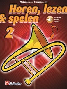 Jansma-Kastelein Horen, Lezen & Spelen Vol.2 Methode Trombone Bk-Audio online (Bas-Sleutel)