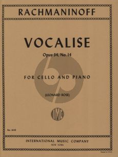 Rachmaninoff Vocalise Op.34 No.14 Violoncello-Piano (Edited by Leonard Rose)