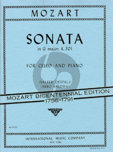 Mozart Sonata G-major KV 301 (orig. Violin) Violoncello-Piano (transcr. by Valter Despalj)