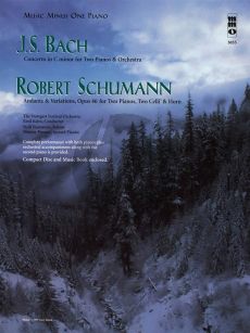 J.S. Bach Concerto c-minor 2 Pianos-Orchestra with R. Schumann Andante & Variations Op.46 2 Pianos, 2 Cellos-Horn) (Bk-Cd) (MMO)