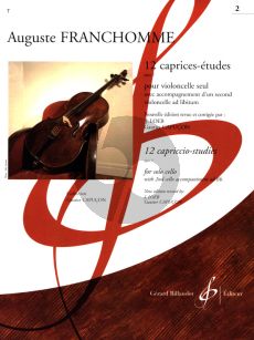 Franchomme 12 Caprices-Etudes Op.7 Vol.2 for Violoncello (with second violoncello ad lib.) (arr. Loeb-Capucon)