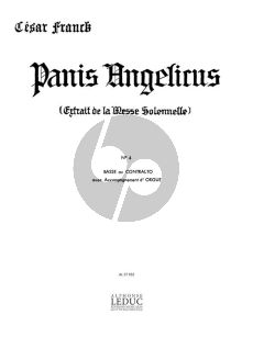 Franck Panis Angelicus pour Voix Basse ou Contralto et Orgue