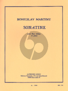 Martinu Sonatine 2 Violons-Piano