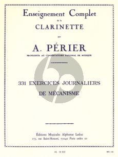 Perier 331 Exercises Journaliers de Mecanisme pour Clarinette