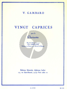 Gambaro 20 Caprices pour Clarinette (Ulysse Delécluse)