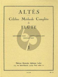 Altes Methode Complete Vol.1 Flute (Caratge) (textes francais- allemand-anglais-espagnol)