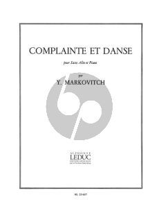 Markovitch Complainte et Danse Saxophone alto et Piano